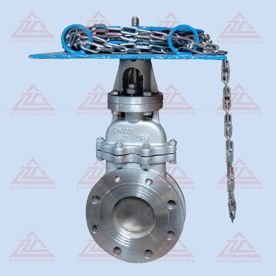 Chainwheel knife gate valve