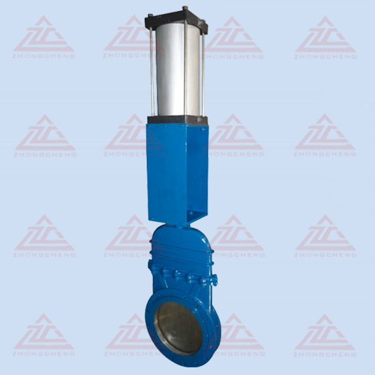 Pneumatic lidded knife gate valve