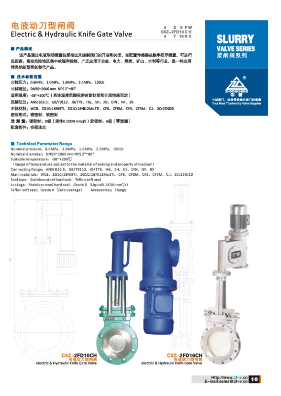 Electric & Hydraulic knife gate valve