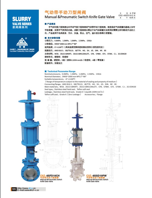 Manual & Pneumatic knife gate valve