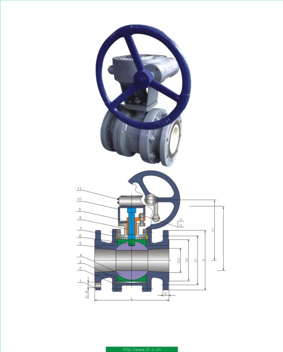 ceramic ball valve with gear box