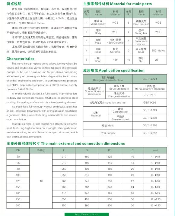 swing ceramic discharge valve